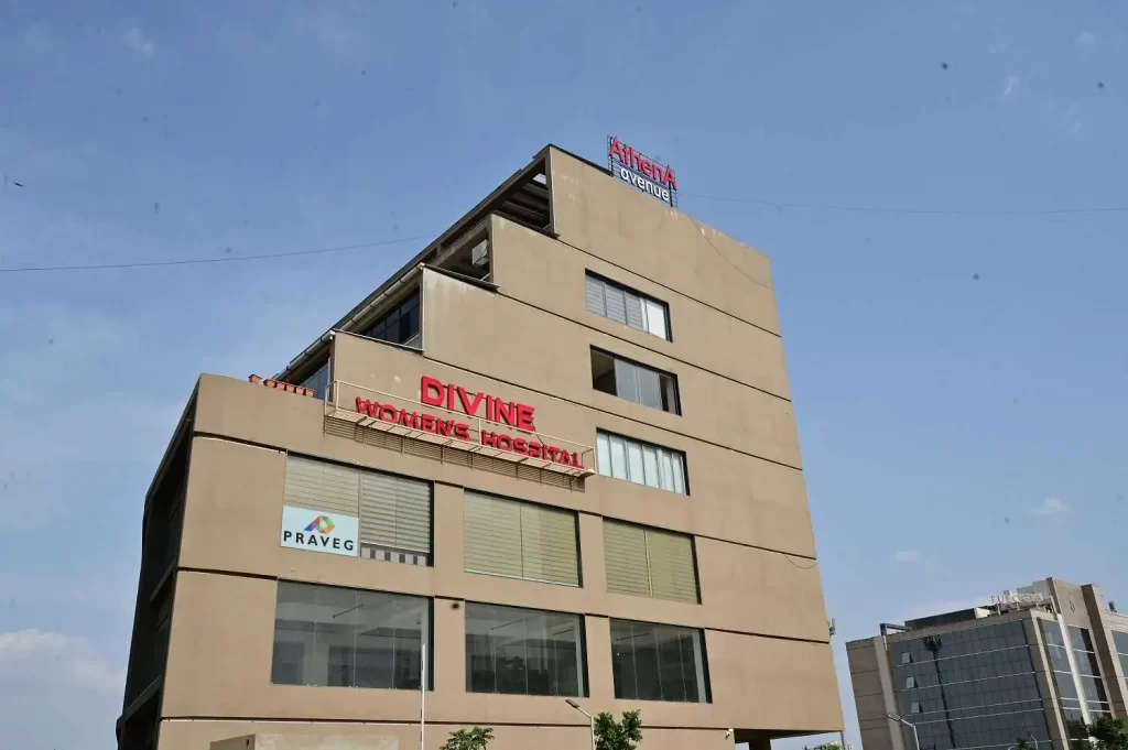 The Divine Women's Hospital building in Gota - Jagatpur, Ahmedabad